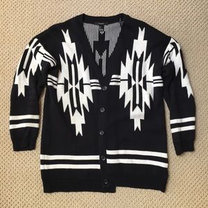 F21 Black and White Cardigan